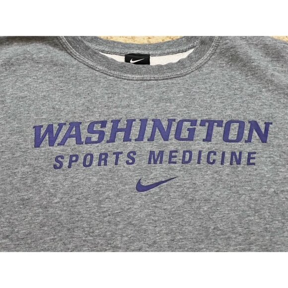 Washington Huskies Sports Medicine Nike Gray Fleece Crewneck Sweatshirt Size XL - Picture 2 of 4